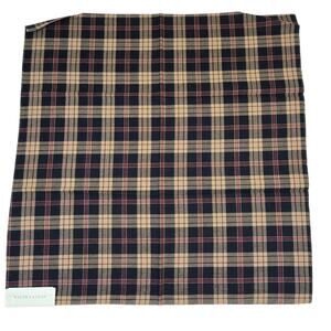 VTG Ralph Lauren Upholstery Fabric Remnant Thorpe Plaid Onyx 27x27 inch 0779